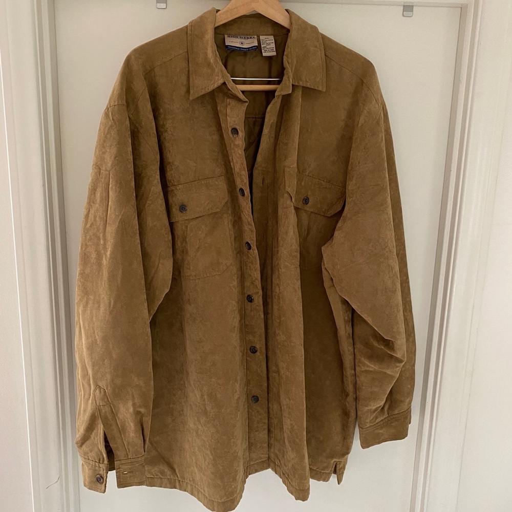 MENS FLEESE SHIRT JACKET BUTTON FRONT SIZE XXL